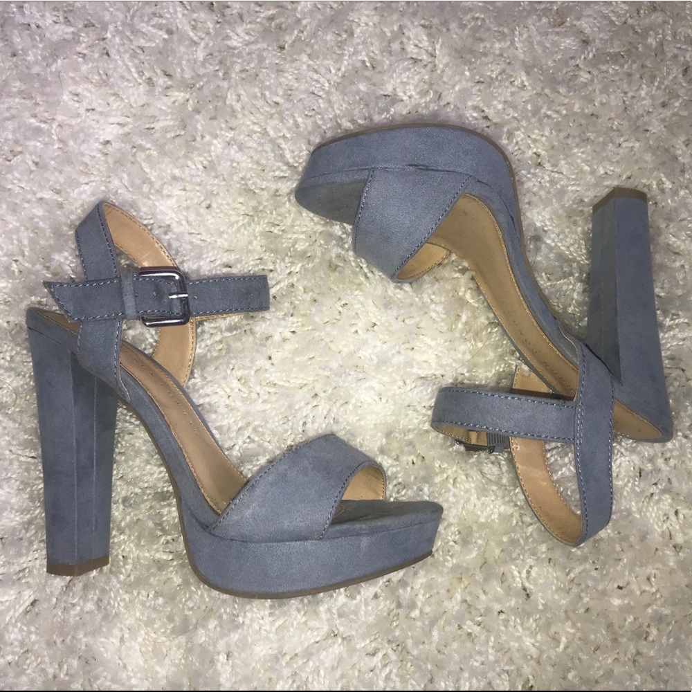 blue Lauren Conrad open toe high heels
